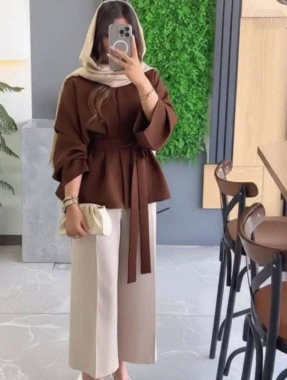 کت کمربندی و شلوار