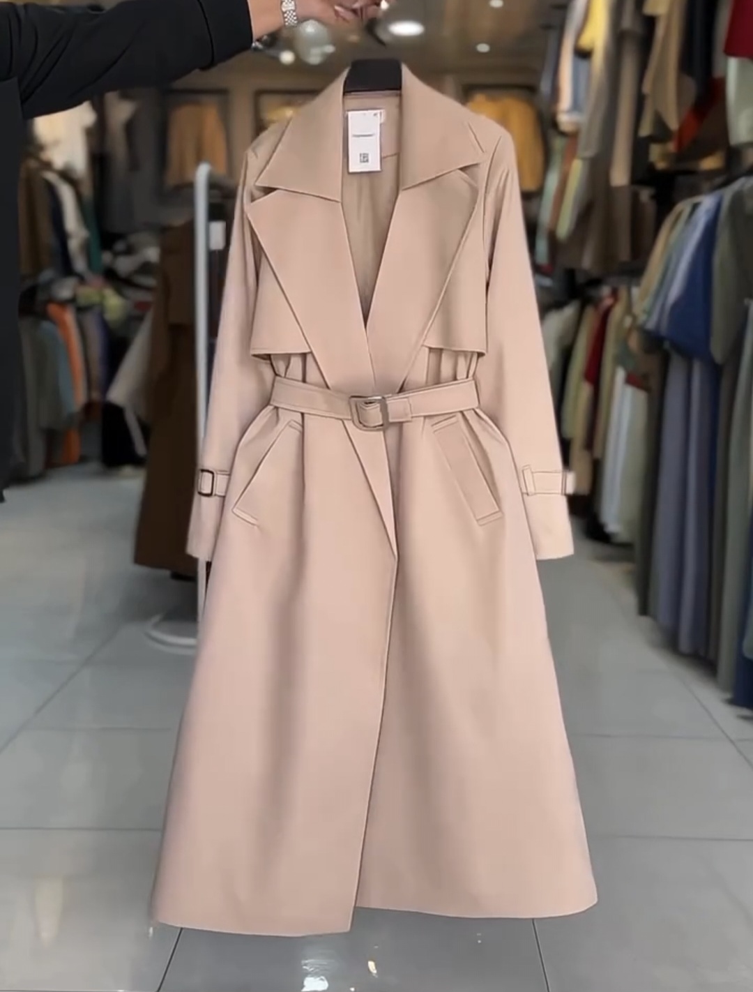 ترنچ کت کتان کجراه پاییزه بلند