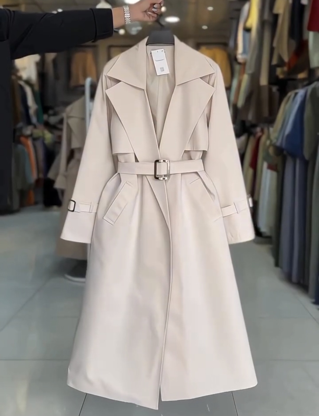 ترنچ کت کتان کجراه پاییزه بلند