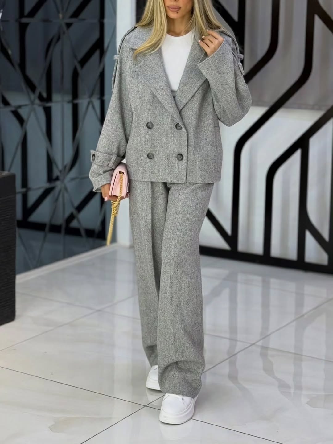 کراپ کت و شلوار جناغی