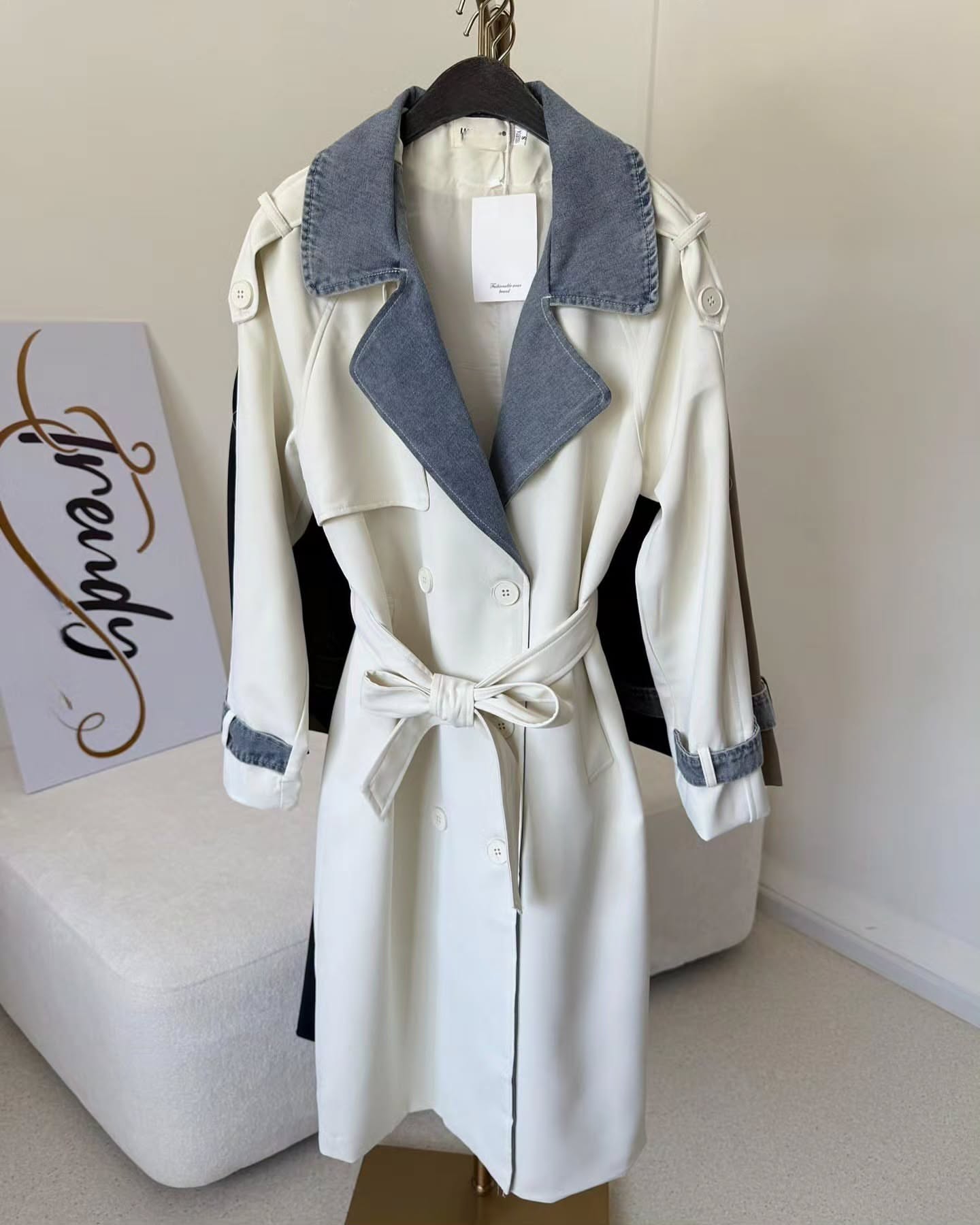 ترنچ ترکیبی کتان و تنسل