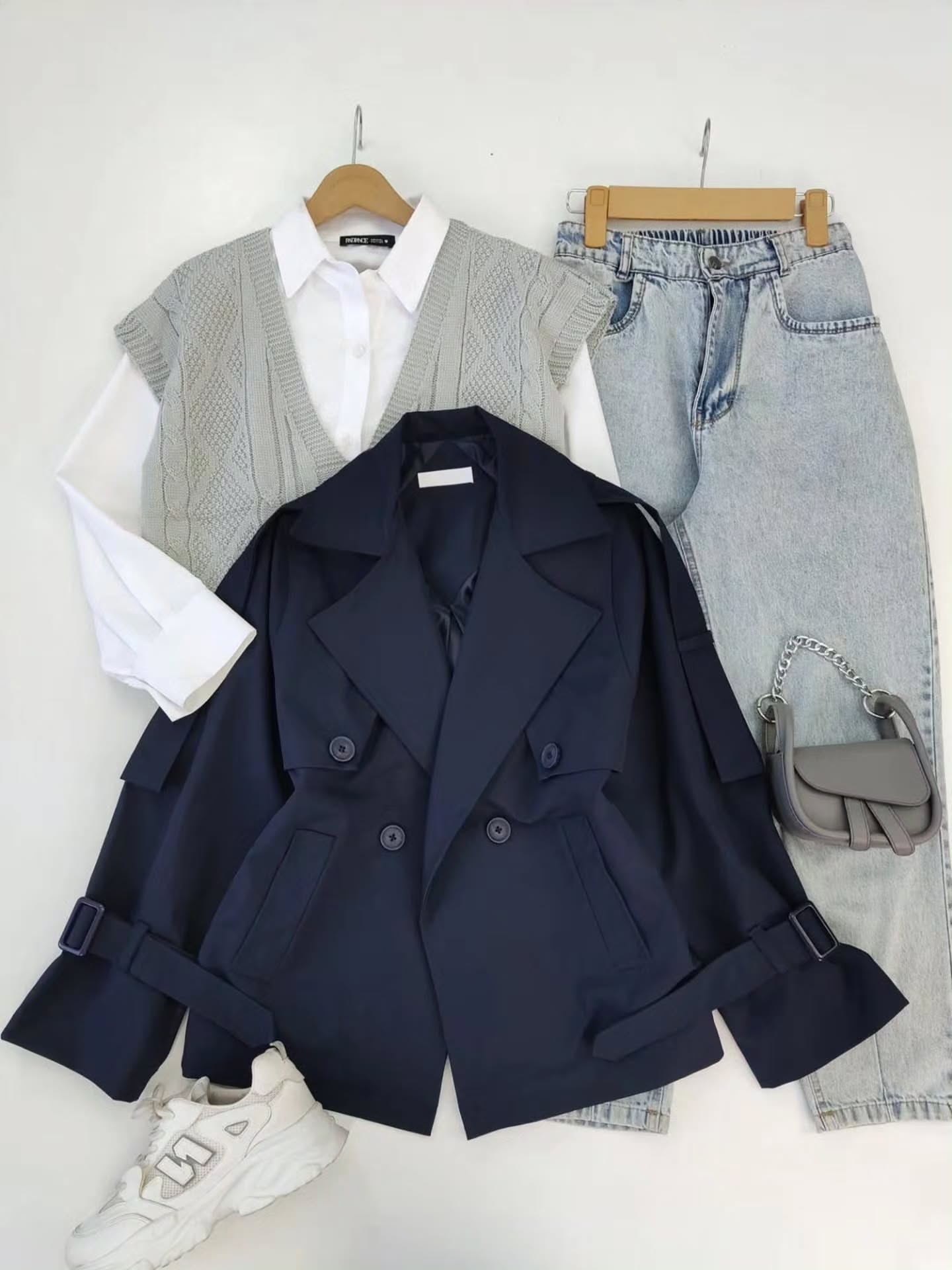 ترنچ کت پاییزه کتان