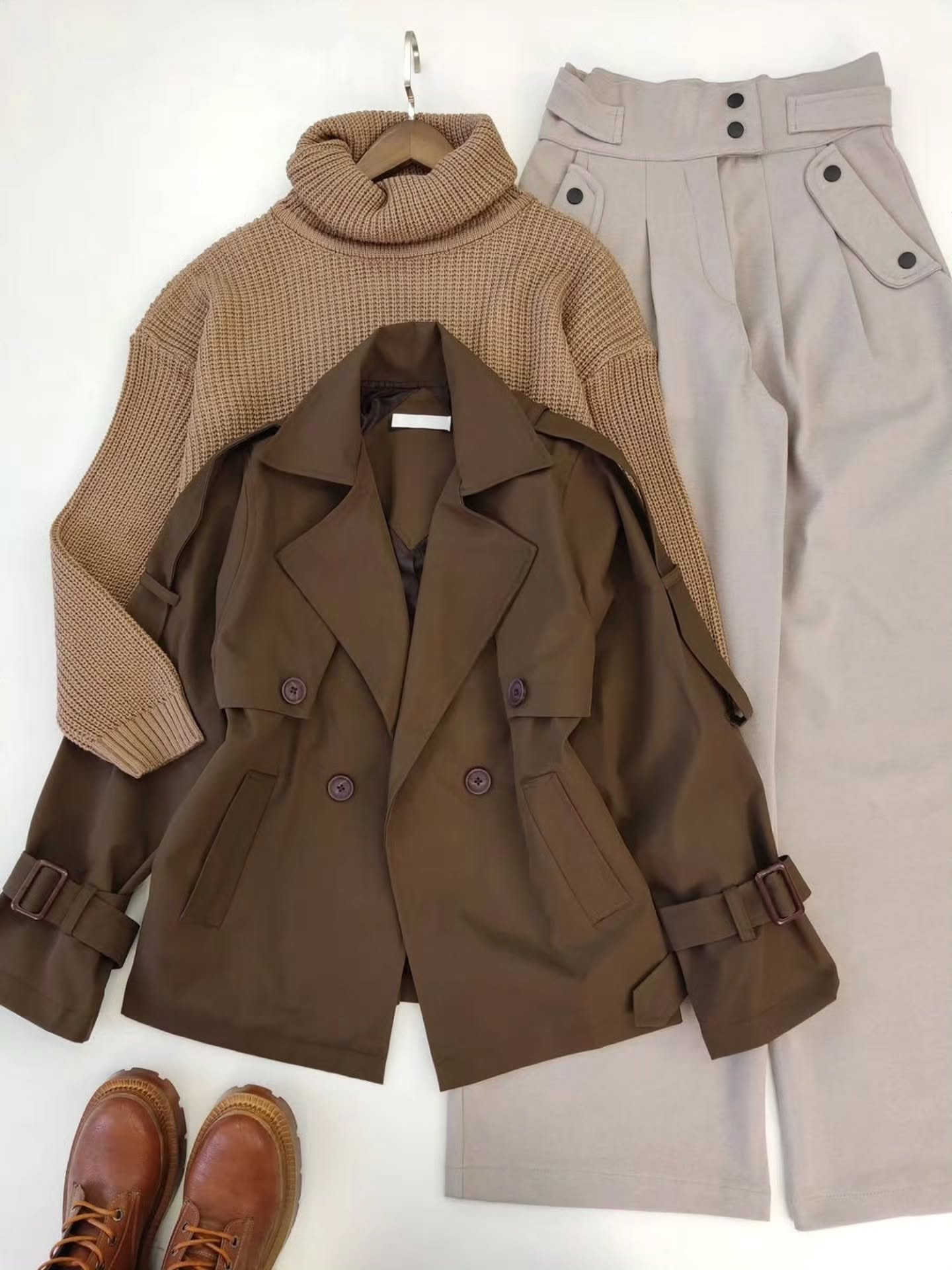 ترنچ کت پاییزه کتان 