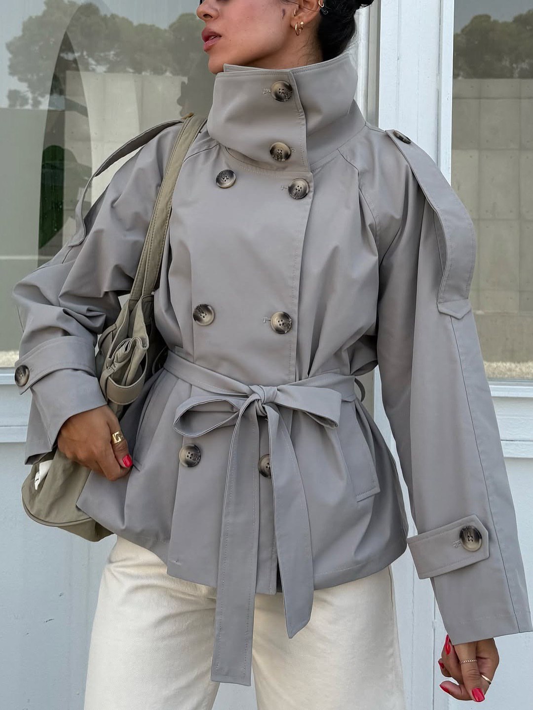 ترنچ کت یقه ایستاده 