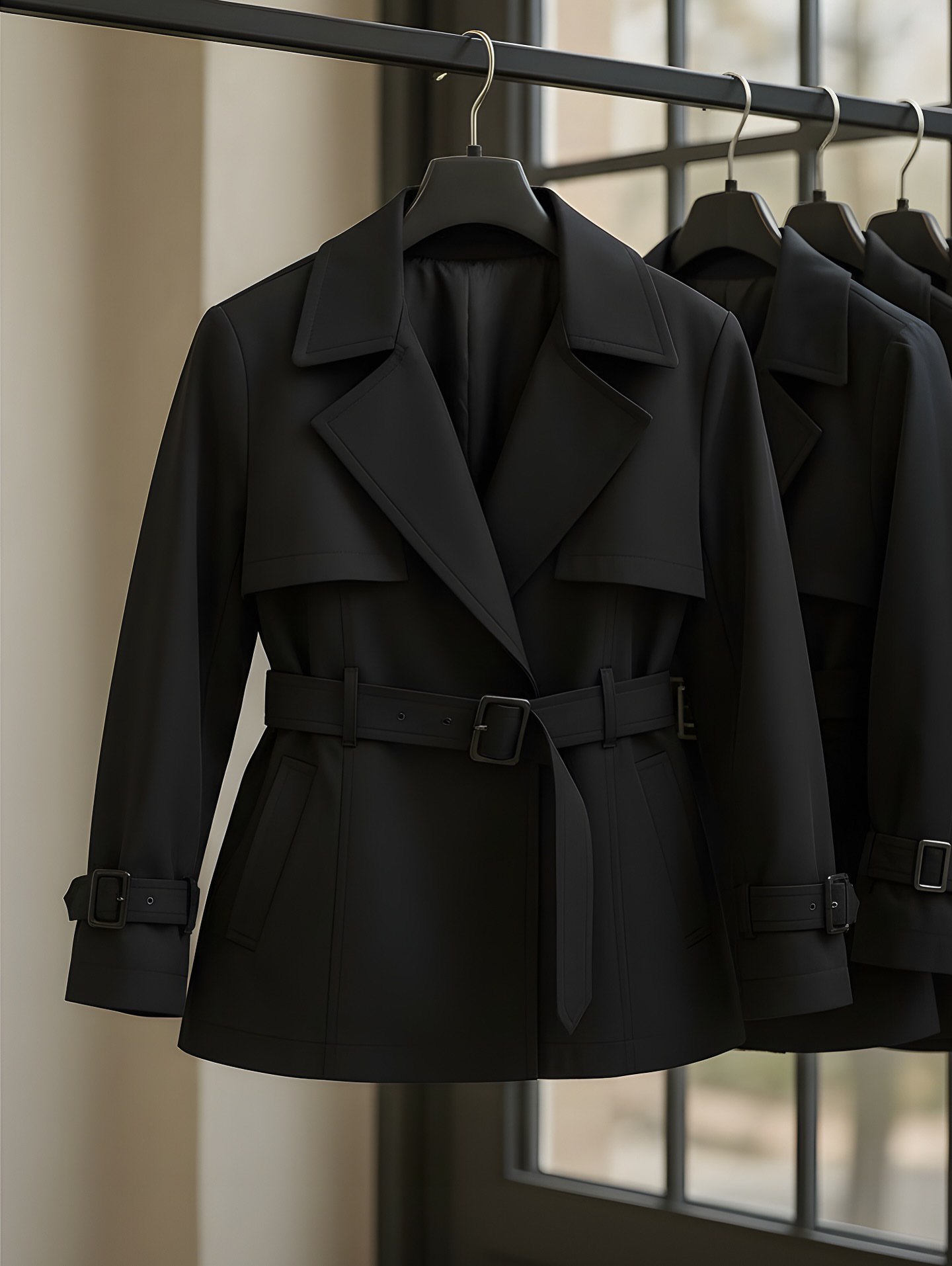 ترنچ کت کتان پاییزه/کوتاه