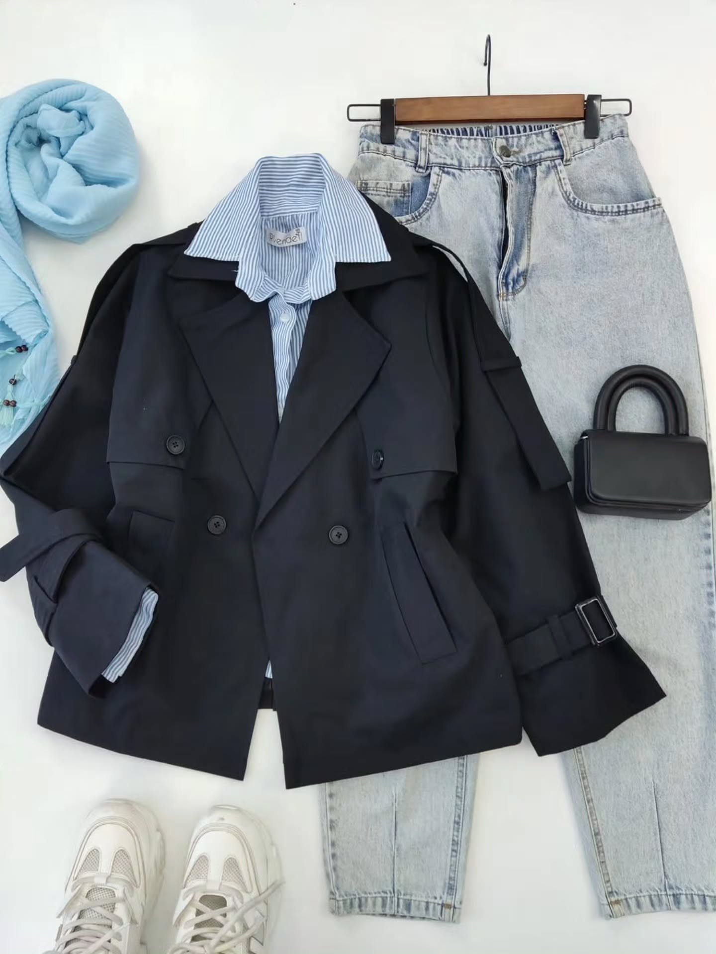 ترنچ کت پاییزه کتان