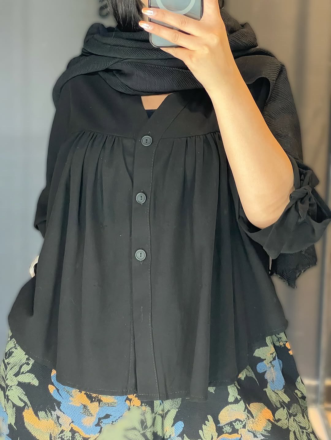 خرید شومیز شلوار لینن طرحدار قهوه ایی سرمه ایی کرم مشکی 