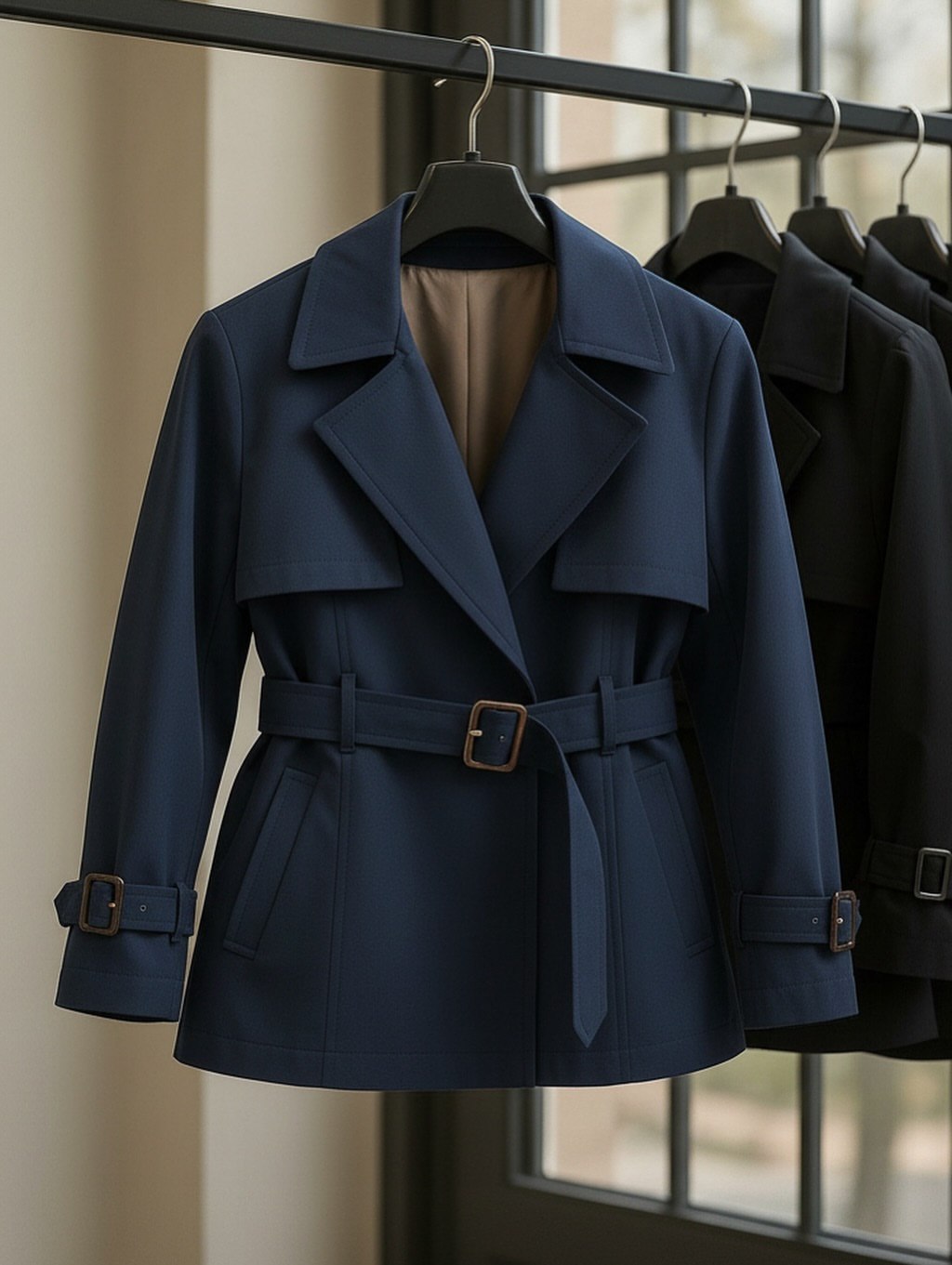 ترنچ کت کتان پاییزه/کوتاه