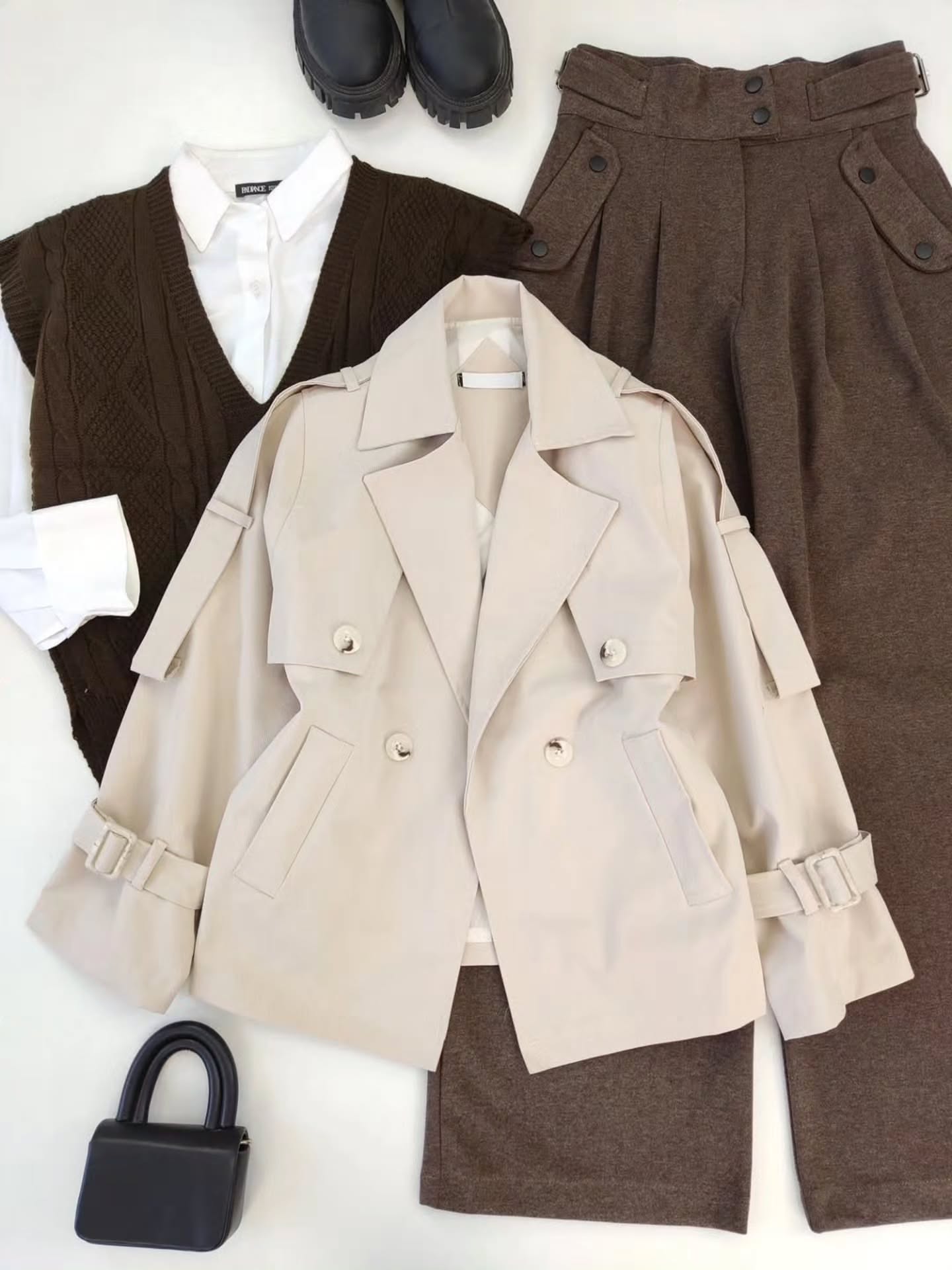 ترنچ کت پاییزه کتان