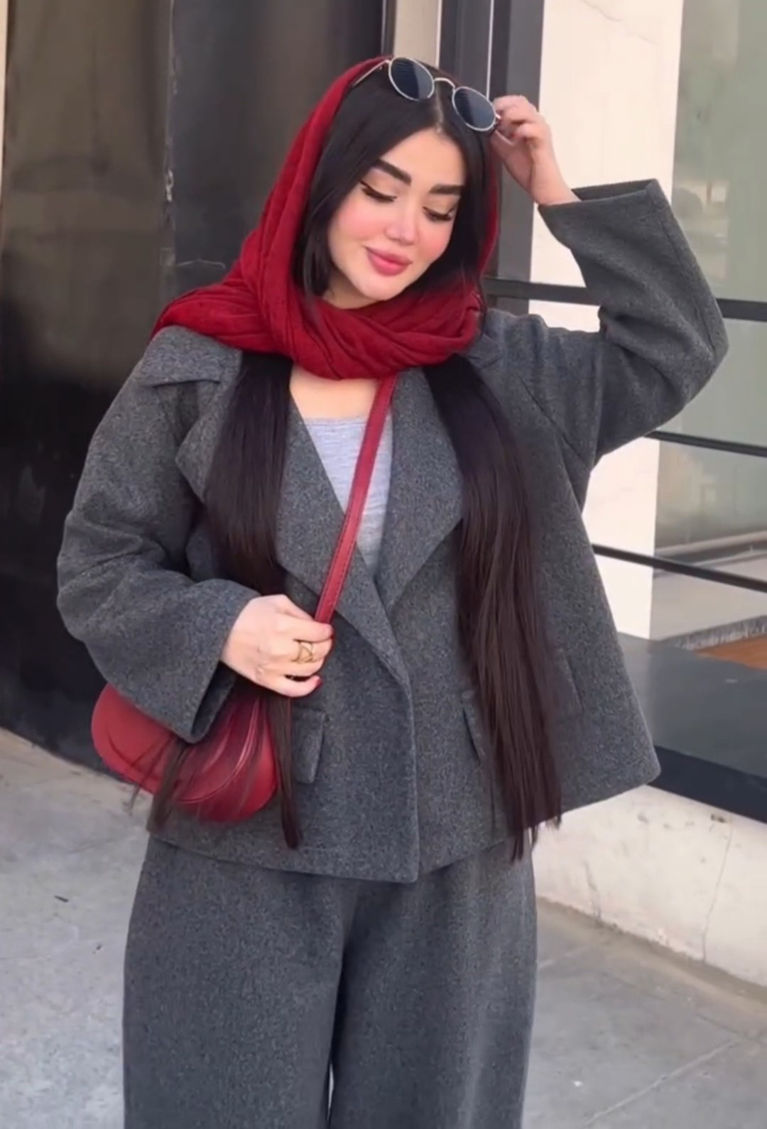 کراپ کت پشمی و شلوار