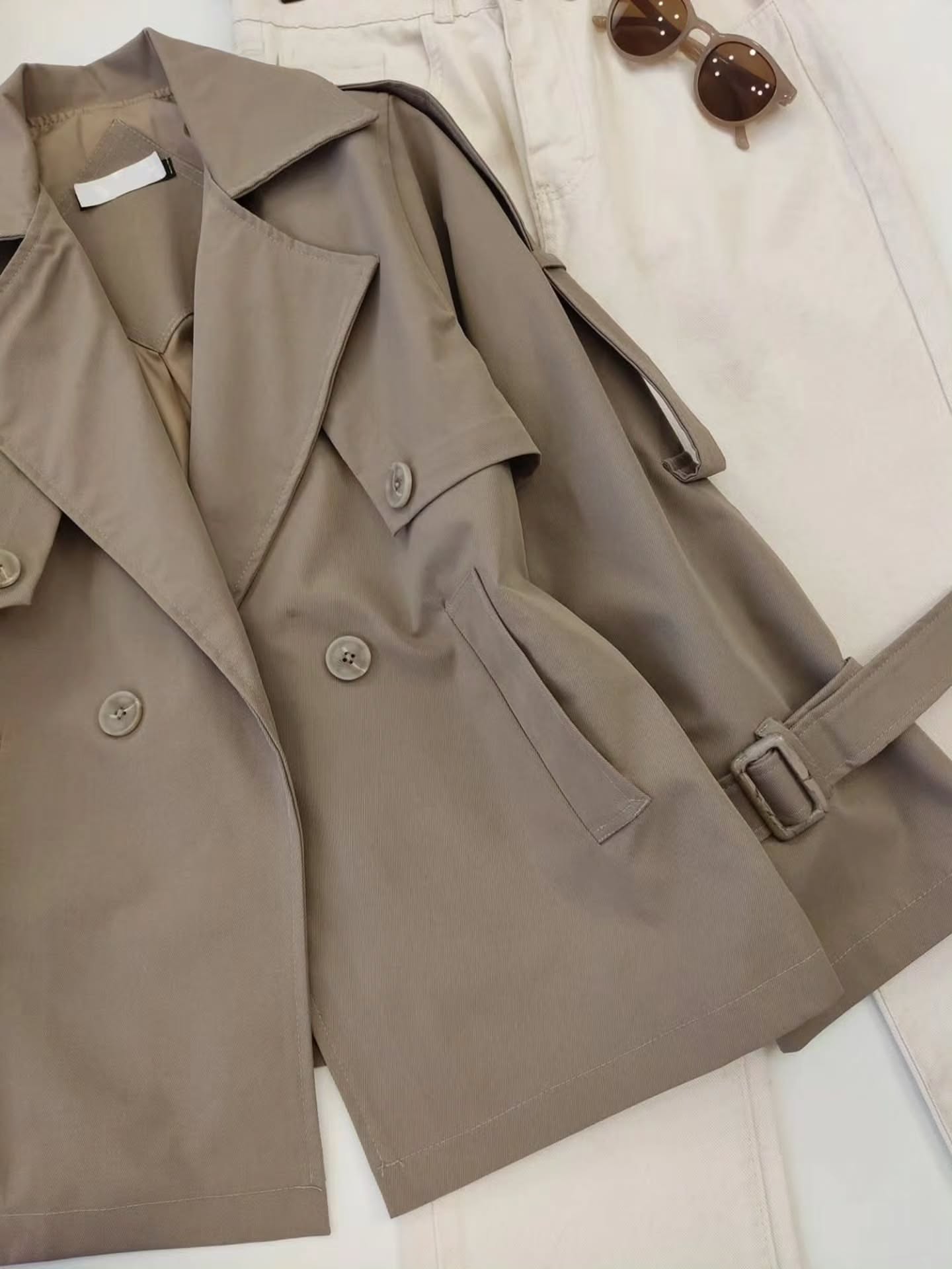 ترنچ کت پاییزه کتان